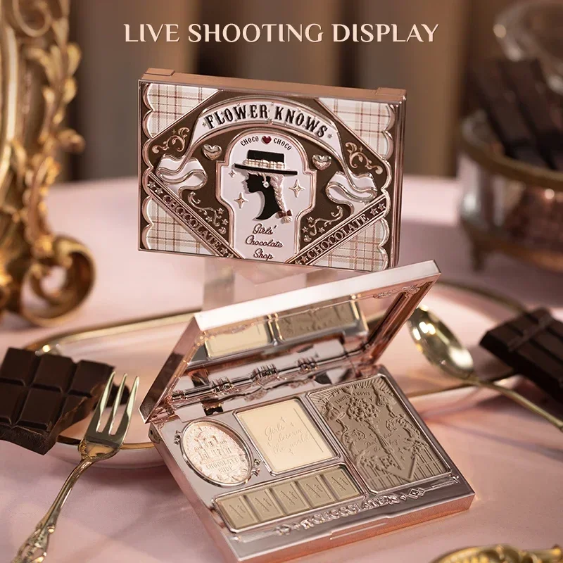

Flower Knows Highlighte &Contour 4-цветная палитра Bronzer Матовая контурная пудра Стойкая матовая контурная косметика для лица