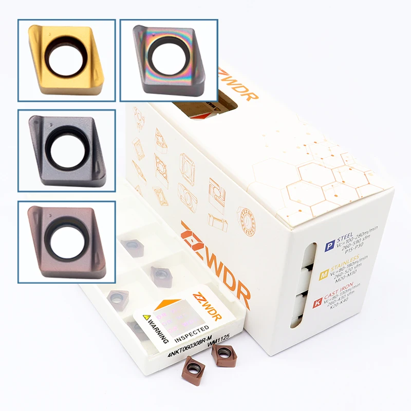 10 ชิ้น 4NKT060308R M ใบมีดกัดแบบเร็ว คาร์ไบด์ 4NKT สำหรับเครื่องกลึงเหล็ก คุณภาพสูง สำหรับเหล็กกล้าไร้สนิม