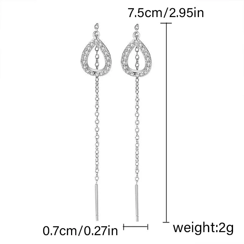 New Fashion Minimalist Long Earring Silver Color Simple Tassel Chain Statement Earrings Women Korea Joker Ear Line Jewelry Gift