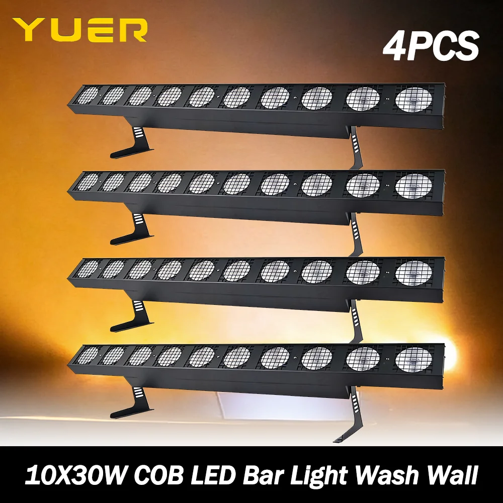 4PCS 10X30W COB LED bar light Strip Matrix DMX Warm/Cold/RGBW Optional Wash Wall Light for Disco DJ Nightclub Party Bar