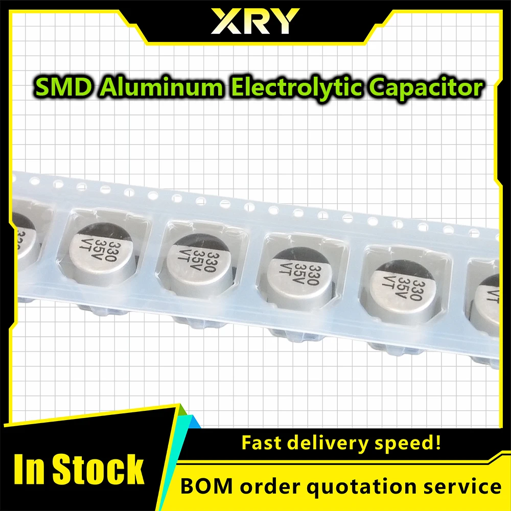 XRY 10PCS/LOT SMD Electrolytic Capacitor 6.3V 10V 16V 25V 35V 50V 63V 100V 400V 22 33 47 100 220 330 470 560 680 1000UF 1~2200UF