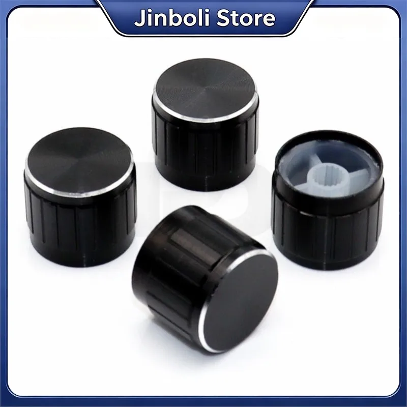 5PCS 21x17mm Aluminum Plastic Non Indicator Knob Cap 6mm Spline Hole Volume Control Potentiometer Encoder Knob