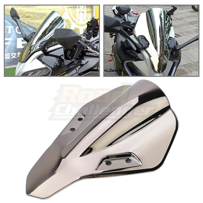 Motorcycle Chrome Windscreen Windshield Deflector Protector Wind Screen For CFMOTO 250SR 300SR 2019-2021