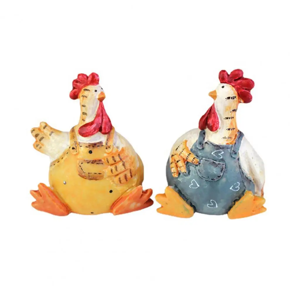 Resin Rooster Ornament Resin Rooster Chicken Figurines for Easter Home Decor Chicken Statue Desk Ornament Miniature