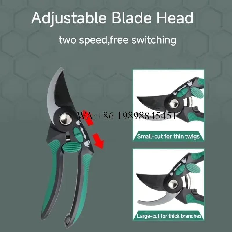 WMWMNU 8 Inch Bypass Fruit Branch Pruner 65Mn Steel Adjustable Garden Shears for Tree Trimming and Plant Care Heavy Duty