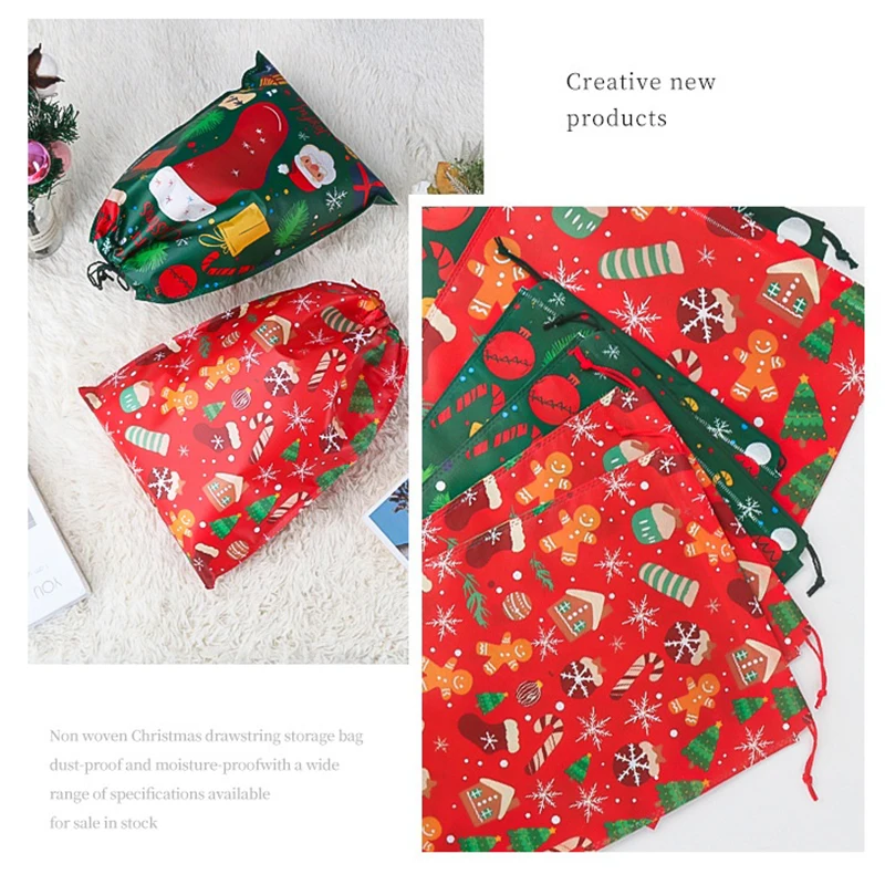 2026 السنة الجديدة 30x40 40x55 سنتيمتر سانتا كلوز الحقيبة غير المنسوجة ، حفلة عيد الميلاد كيس الحلوى ، عطلة احتفالية هدية الرباط حقيبة نافيداد #6