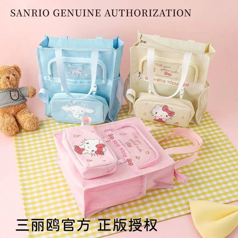 سانريو Kawaii مرحبا كيتي حقيبة التخزين Kuromi حقيبة مستحضرات التجميل انفصال مقلمة لطيف الذهاب إلى المدرسة الأم في القانون حقيبة سستة حقيبة