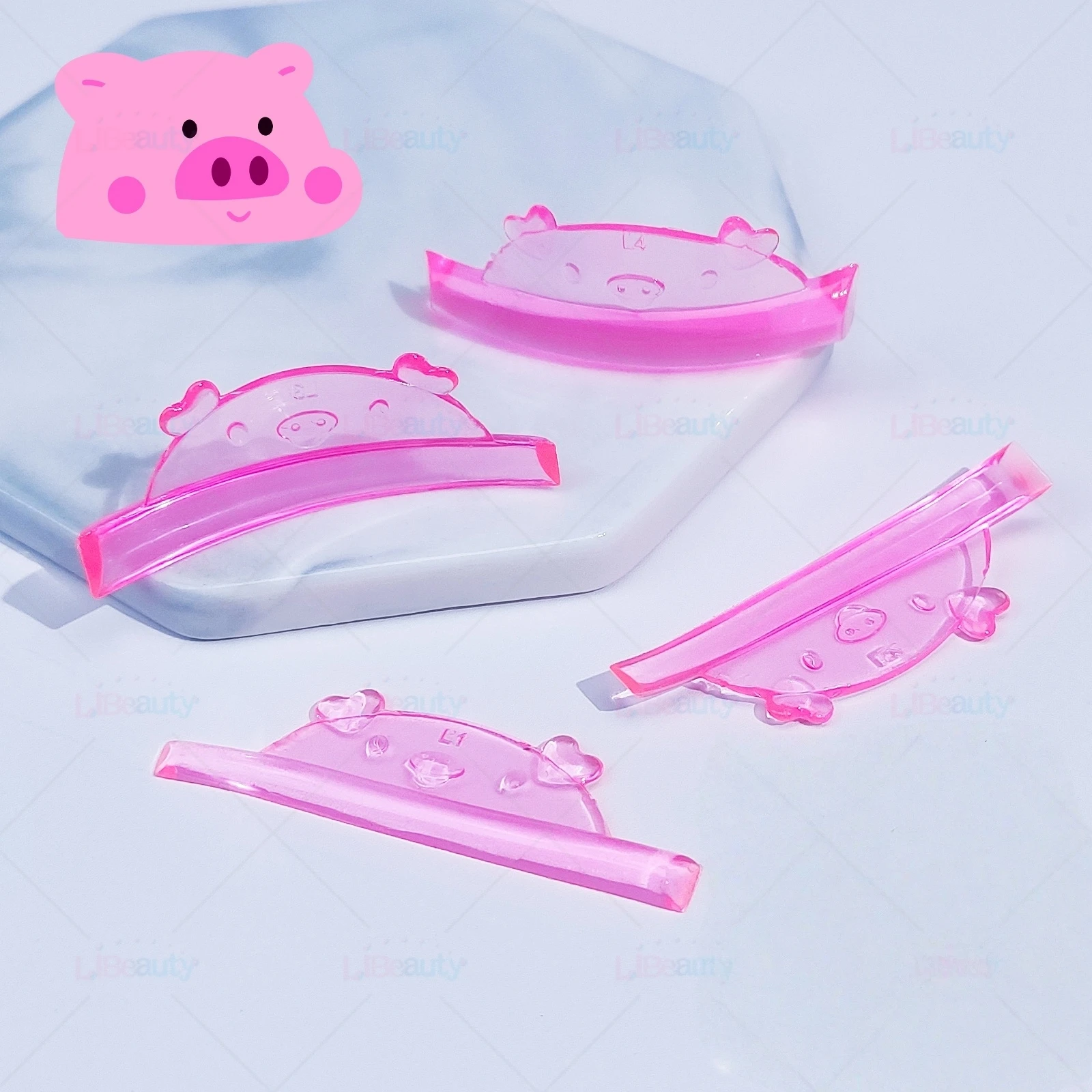 แผ่นซิลิโคนยกขนตา Libeauty รุ่นใหม่ 4 คู่ แผ่นดัดขนตาแบบถาวร แกนดัดขนตา 3 มิติ อุปกรณ์เสริมสำหรับดัดขนตา