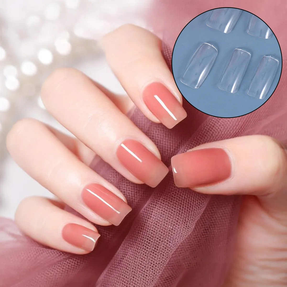 

350Pcs Transparent Nail Sticker Fake Nails Full Coverage False Nail Patch for Christmas Halloween Birthday Party Safe Material