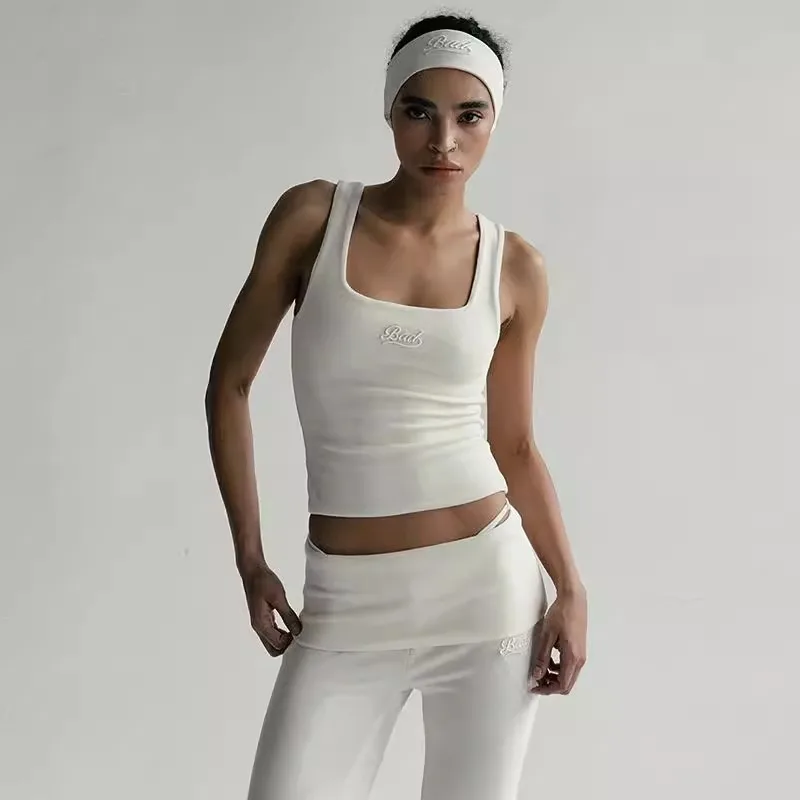 Badblood T-shirt American Spice Girls Tank Top Camisole Women's Sense Solid Color Short Slim Top