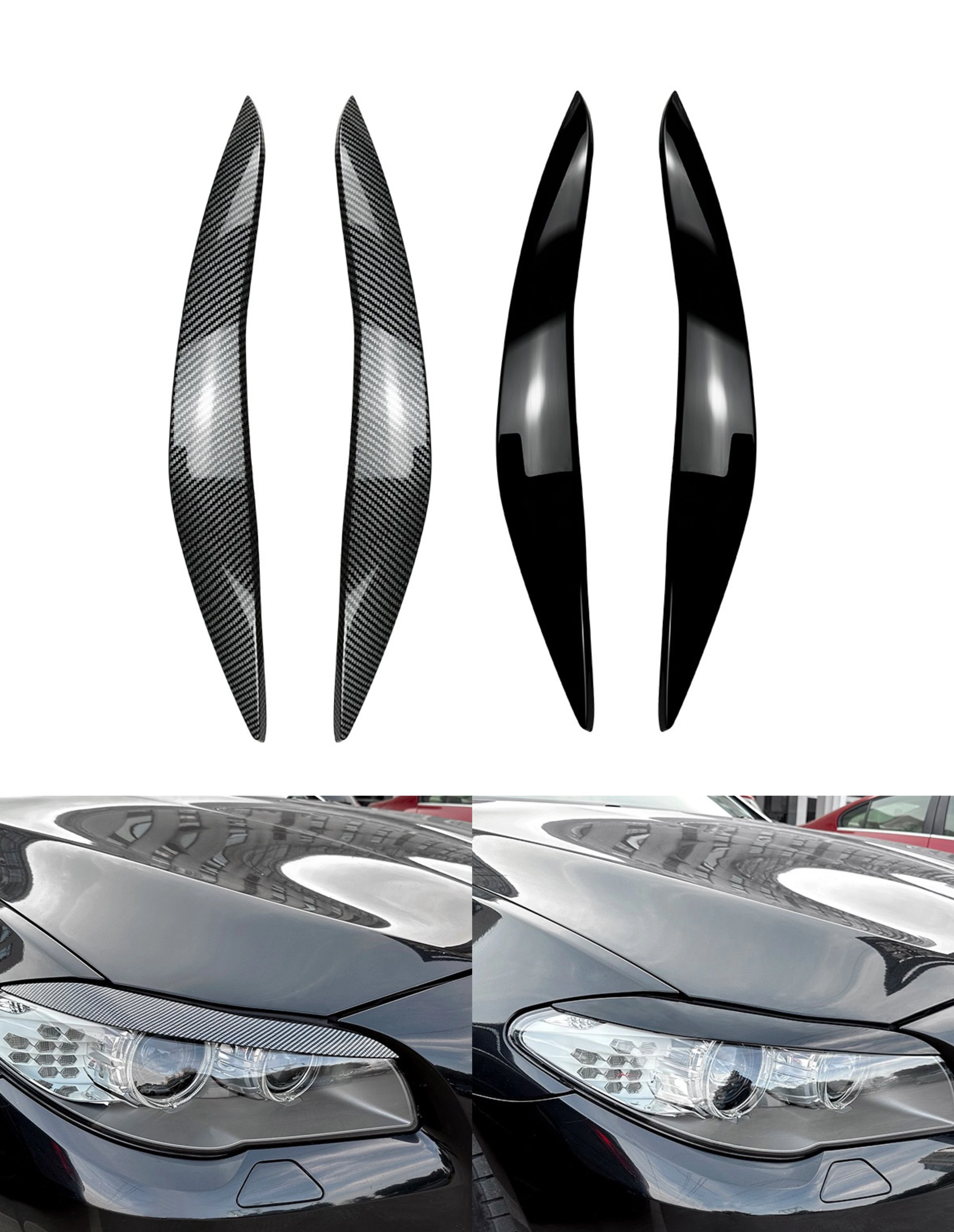 

For BMW 5 Series F10 F11 2011-2014 Front Headlight Eyelids Eyebrows Headlamp Eye Lid Cover Trim Sticker Car Accessories