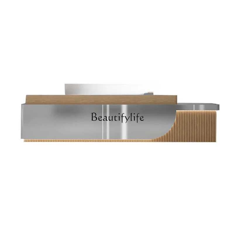 

Company Front Desk Simple Modern Stainless Steel Beauty Salon checkout page Hotel Clubhouse