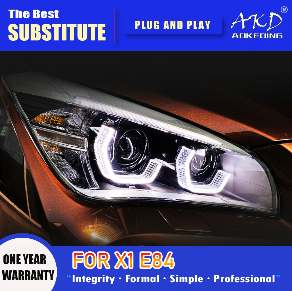 

AKD Head Lamp for BMW X1 LED Headlight 2011-2015 Headlights E84 DRL Turn Signal High Beam Angel Eye Projector Lens