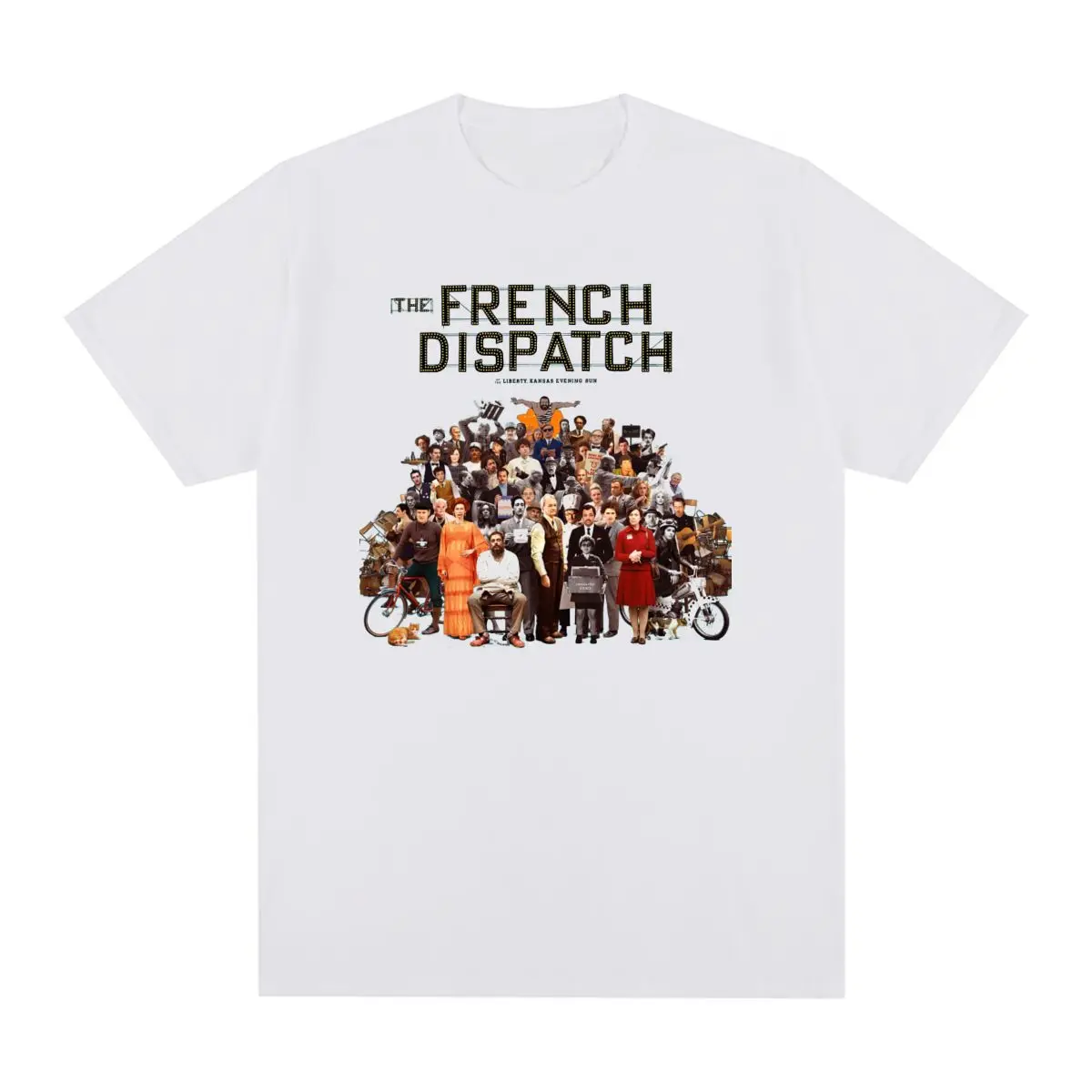 The French Dispatch Movie Poster Vintage T-shirt Timothee Chalamet Wes Anderson Cotton Men T shirt New Tee Tshirt Womens Tops