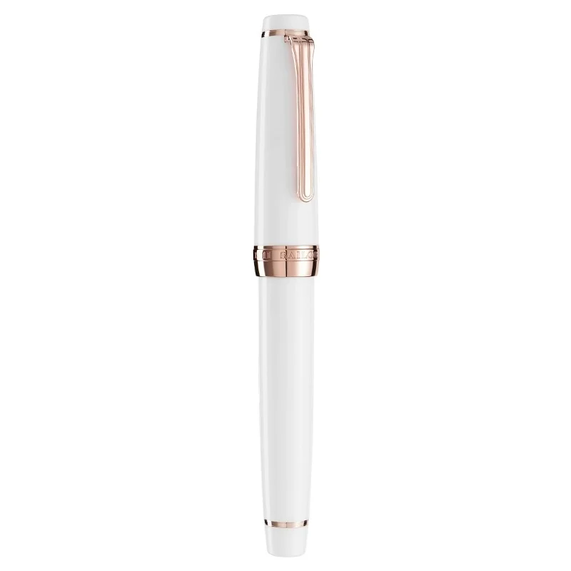 Japan SAILOR 21K Fountain Pen Rose Gold White Flat Top Crown 3017 Gold Pen WIth Converter 1Pcs/Lot