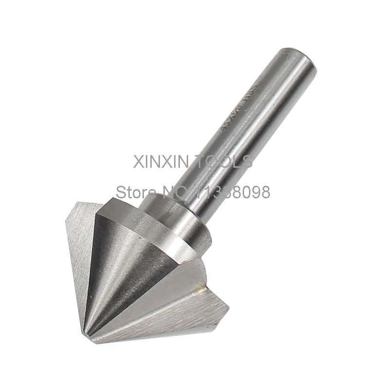 1PCS 6.3mm-50mm 60 Degree/90 Degree 1 Flute/3 Flute HSS Chamfer Chamfering End Mill Cutter Bit (10.4/16.5/20.5/25/30/35/40/50mm)