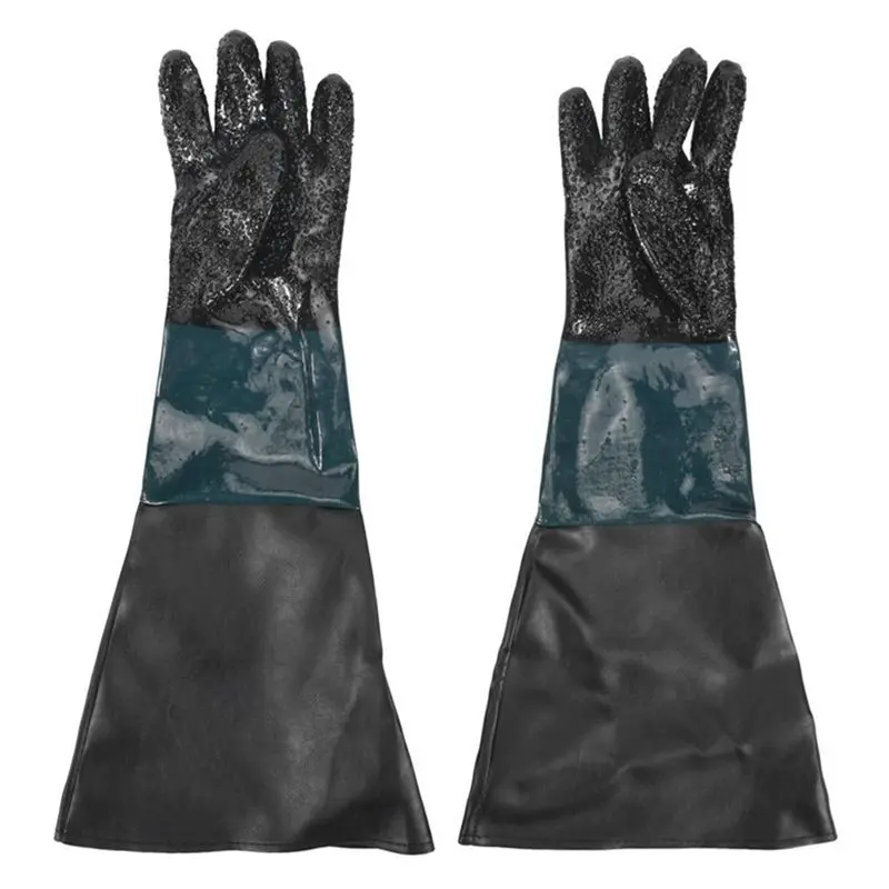L62A 4X Sandblasting Gloves Sandblaster Parts 60Cm With O Rings For Sandblast Cabinet