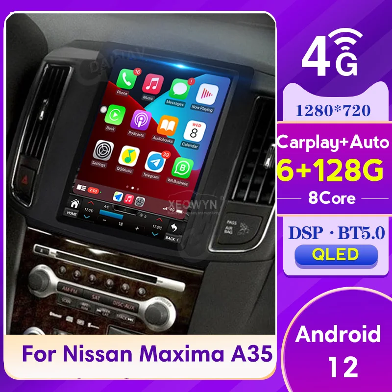 Navitech Android 12 Car Radio for Nissan MAXIMA A35 2009 2010 2011 2012 2013 2014  Audio Multimedia apple carplay android auto