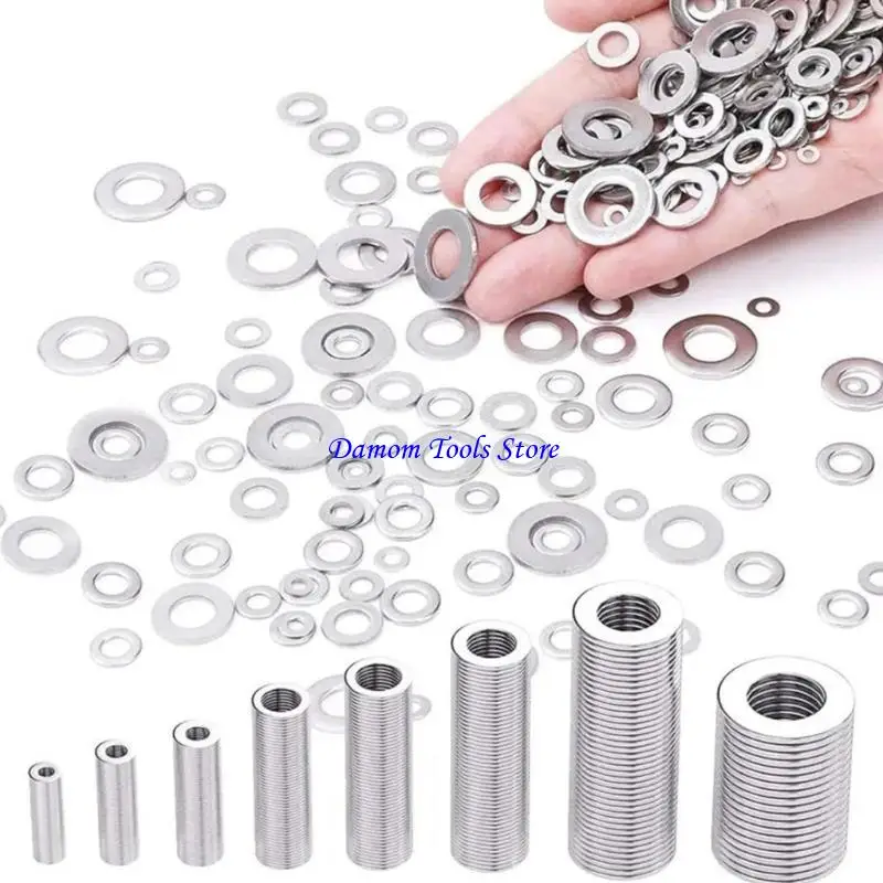 57BE 180Pcs Practical Penny Washers Sturdy Stainless Steel Materials Accessory for Long Time Use In Wet Environment