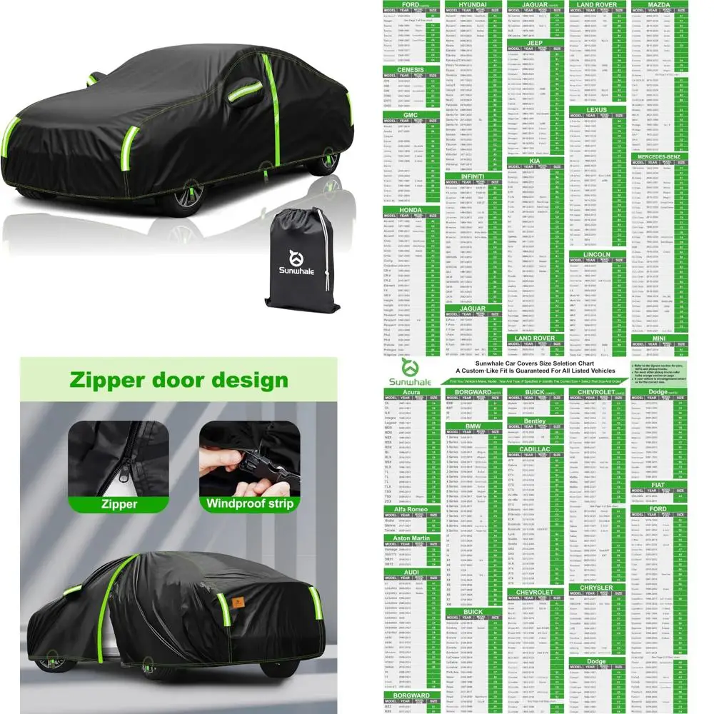 

Waterproof Outdoor Car Cover - All-Weather Protection, Snowproof, UV and Wind Resistant, Heavy Duty for Winter Rain and Snow