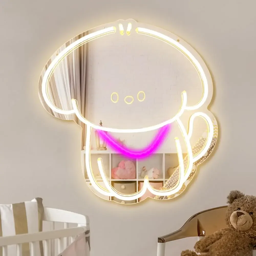 

Светодиодная неоновая вывеска «Щенок» с USB-питанием и регулировкой яркости для игровой комнаты, спальни, бара, гостиной, подарок на день рождения, декор для стен