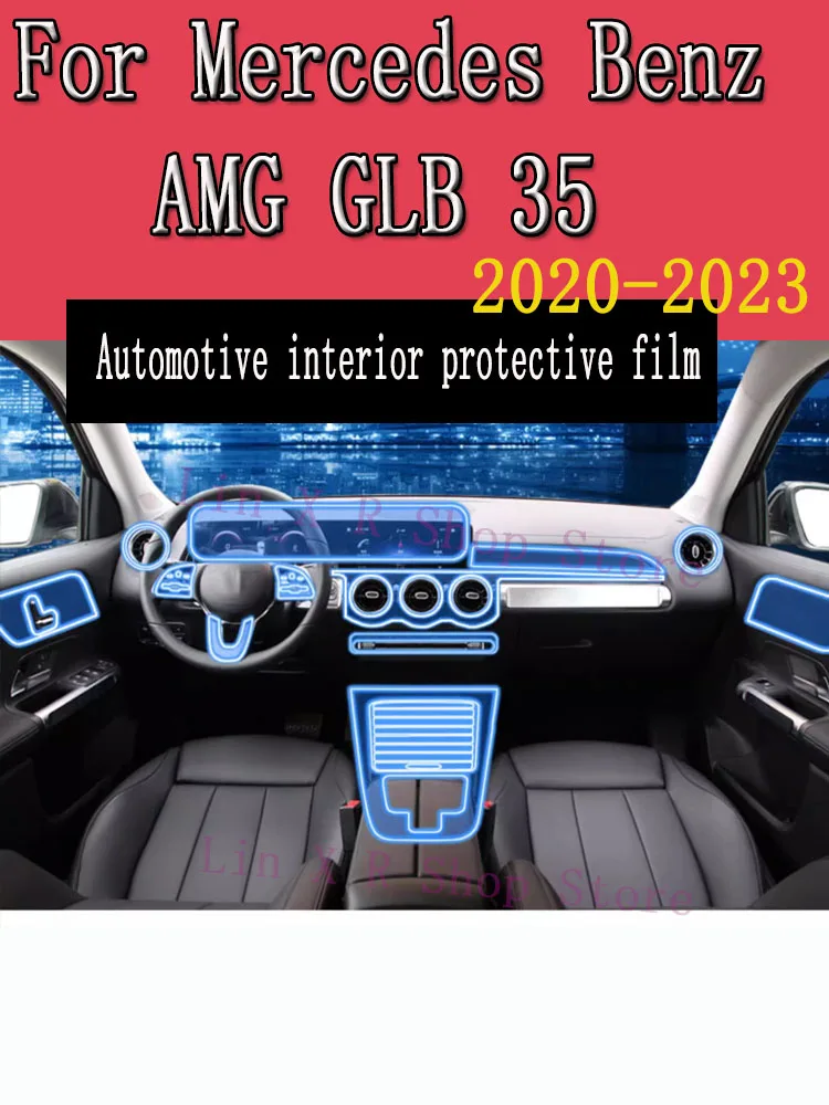 

For Mercedes Benz AMG GLB 35 2020-2023 Gearbox Panel Navigation Automotive Interior Screen Protective Film TPU Anti-Scratch