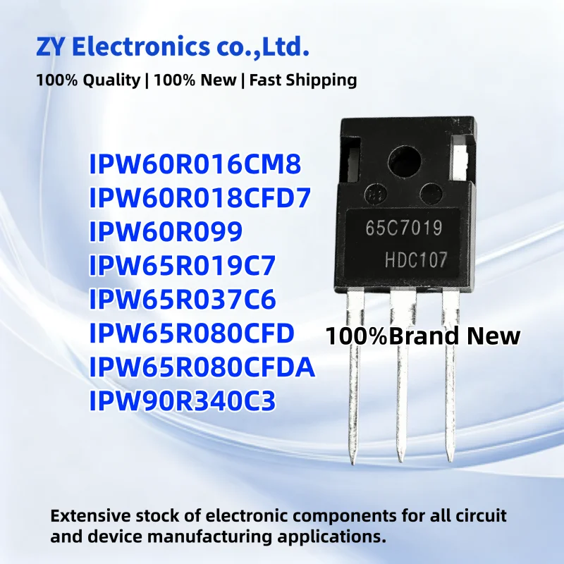 5PCS New IPW60R016CM8 IPW60R018CFD7 IPW60R099 IPW65R019C7 IPW65R037C6 IPW65R080CFD IPW65R080CFDA IPW90R340C3 65C7019 TO-247