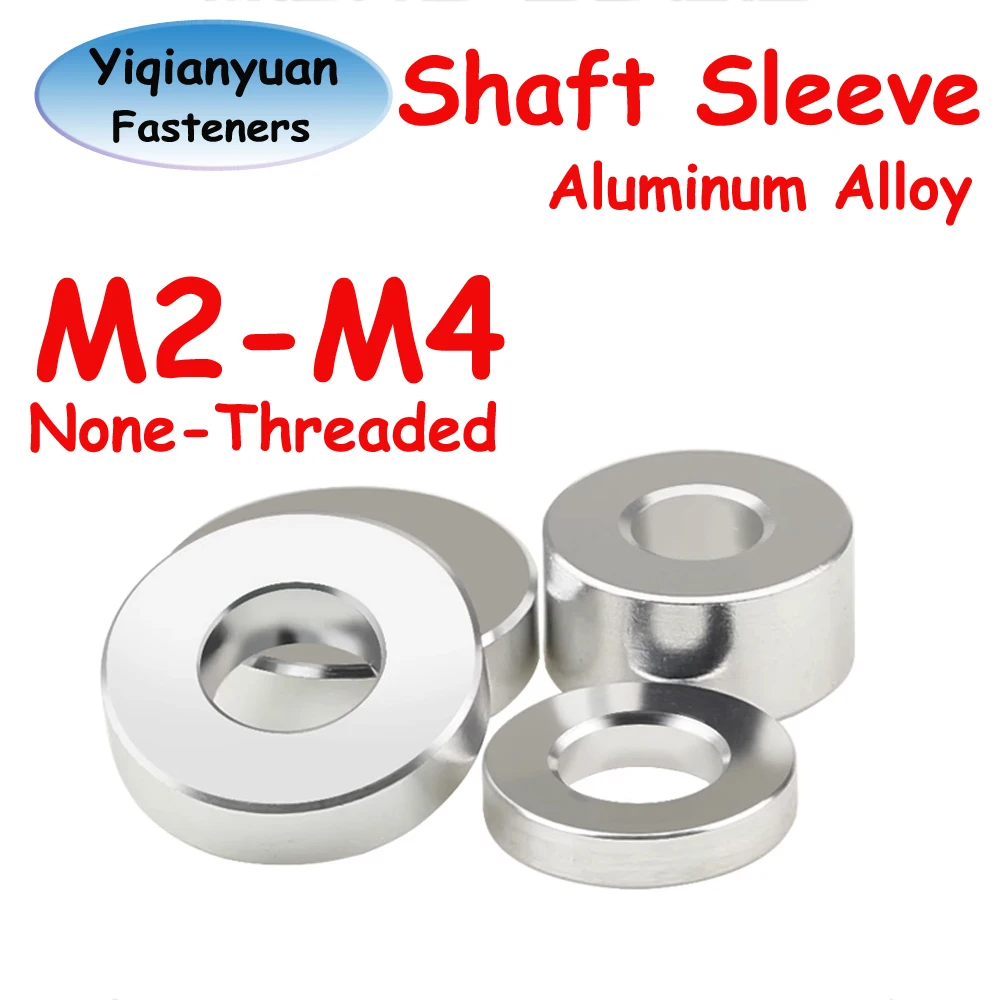 Yiqianyuan Shaft Sleeves M2 M2.5 M3 M4 Aluminum Alloy Flat Washer Gasket Sleeve Non-threaded Stand-off Spacer For Rc Model Part