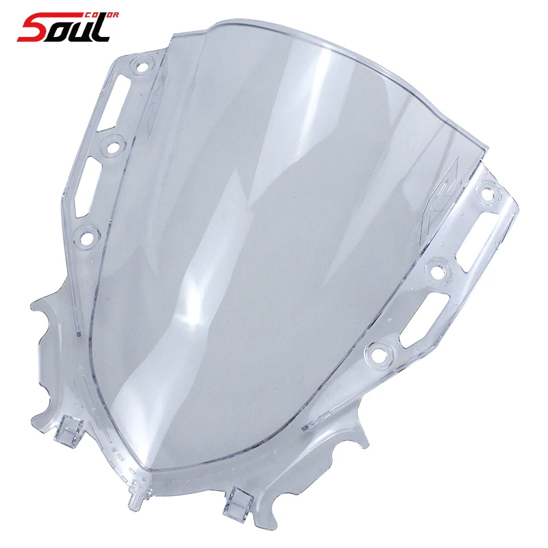 Motorcycle Black Visor Windshield Double Bubble Windscreen Fit For YAMAHA YZF R15 V4.0 2021 2022 21-22 R15M YZFR15 M V4