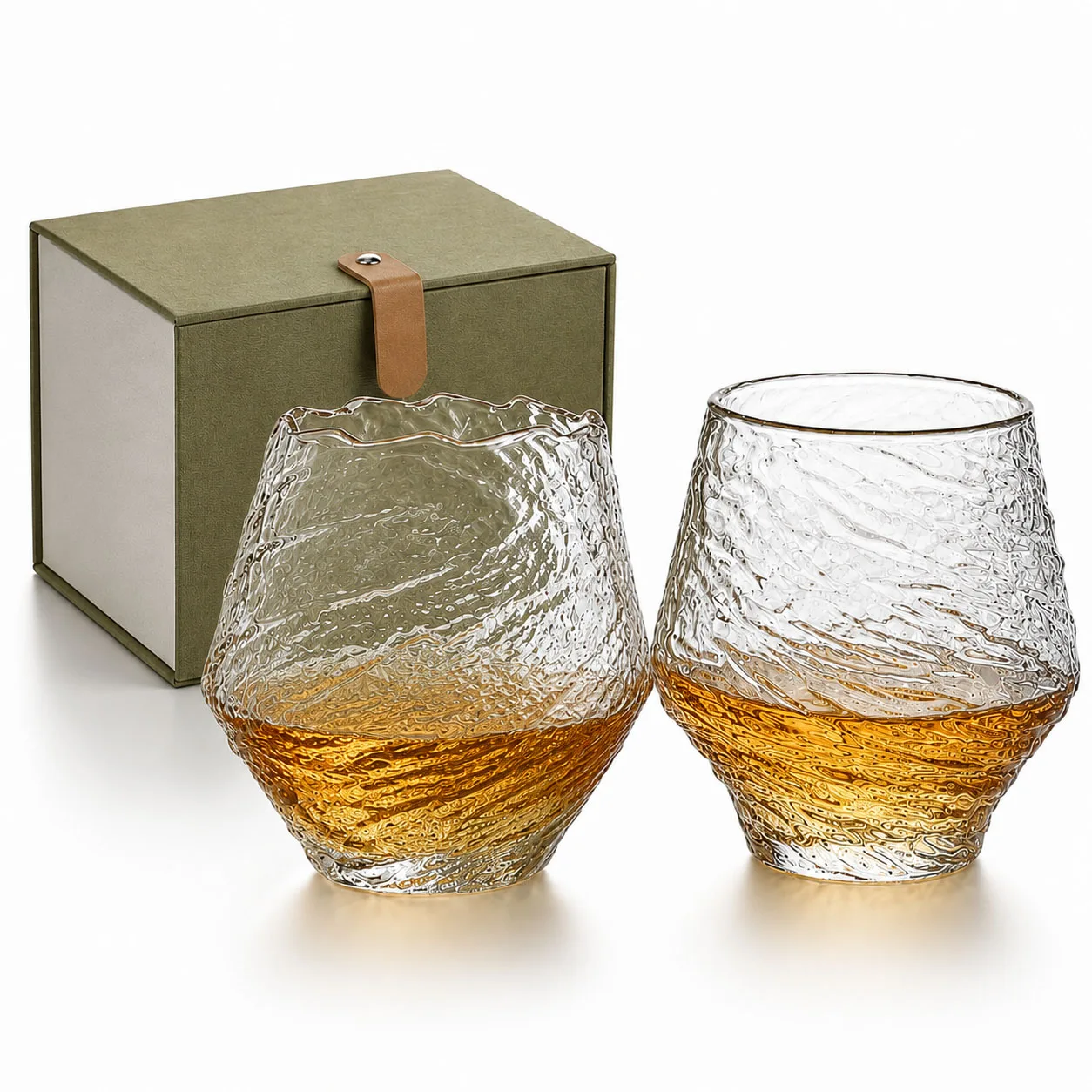 420ml Blowing Snow Whiskey Tasting Glasses Japanese Hammer Pattern Wine Drinking Cup Snowflakes Falling Hazy Air Whisky Tumbler