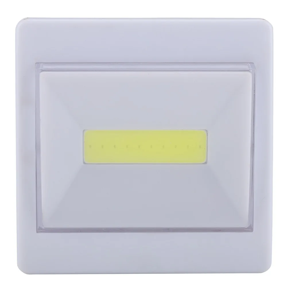 4 Pack Battery Operated LED Night Light Press Type Switch White Light Stick On Lamp Cordless Design COB Cabinet Light Hallway