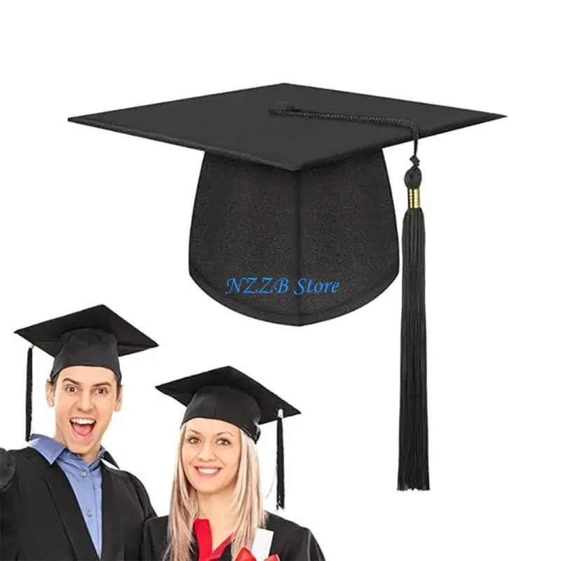 

T21F University Graduation Hat College Graduation Hat Unisex Matte Adult Tassels Hat for Event and Photoshoots