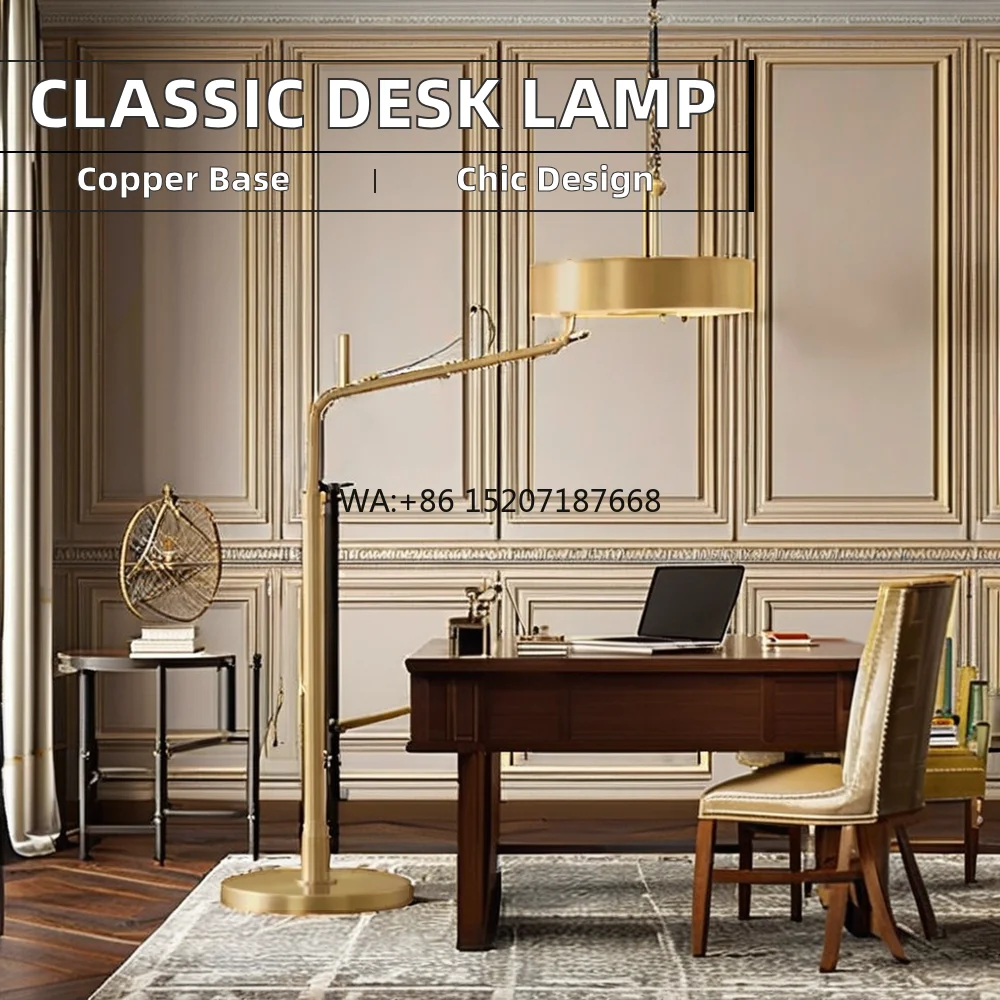 

Modern Design Indoor E26 Classic Brass Decorative Desk Copper Base Slub Shape Fabric Table for Living Room & Bedroom