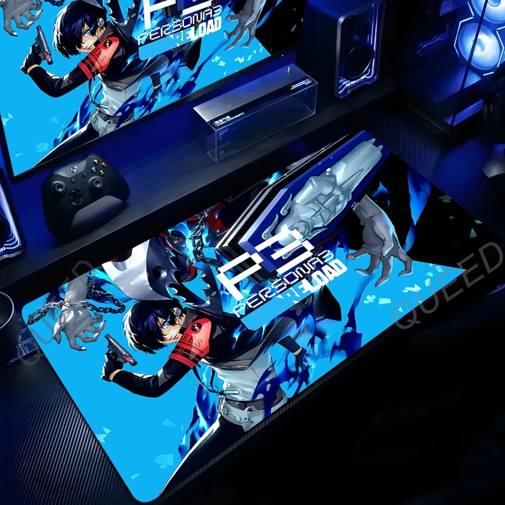 Anime Persona 3 Reload Mousepad XXL Mauspad Gaming Gamer Zubehör MouseMat Büro Weiche Tischmatte HD-Druck Kawaii Schreibtischunterlage