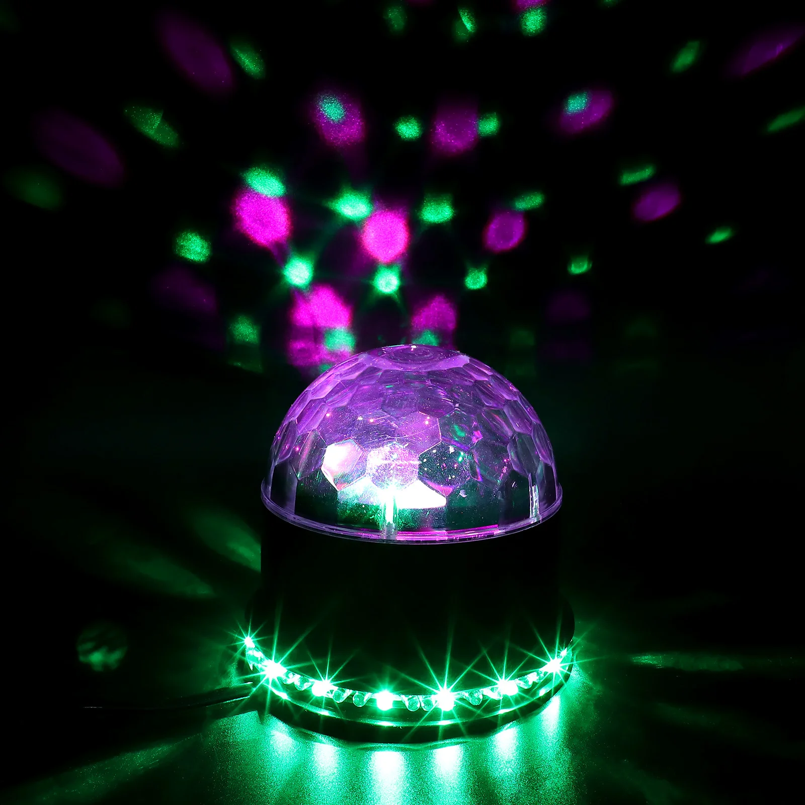 

1pc Led Mini Stage Crystal Ball Night Lamp For Party Decoration Projection Light Uk Projector Light Plug Black