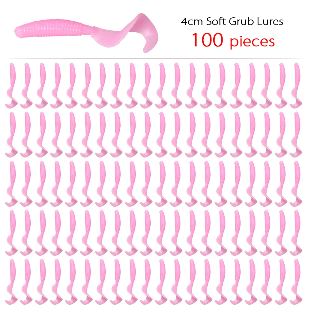 100 stücke Angeln Lockt 4 cm 0,4g Künstliche Wobbler Silikon Köder Grub Wurm Köder Hecht Bass Weiche Köder Karpfen angeln Zubehör – Detail 5