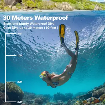 運動相機,超高清 4K 30FPS,1600 萬像素,Wi-Fi 2.0,170D 螢幕,DVR,網路攝影機,水下 30 米,頭盔視訊錄製,運動相機 10 最佳銷售 GoPro8 - №2