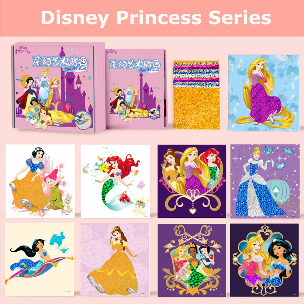 Disney Princess Series Children's Stickers Girls Leisure Educational Toys Snow White Elsa for 5-6 Years Old Baby's Birthday Gift