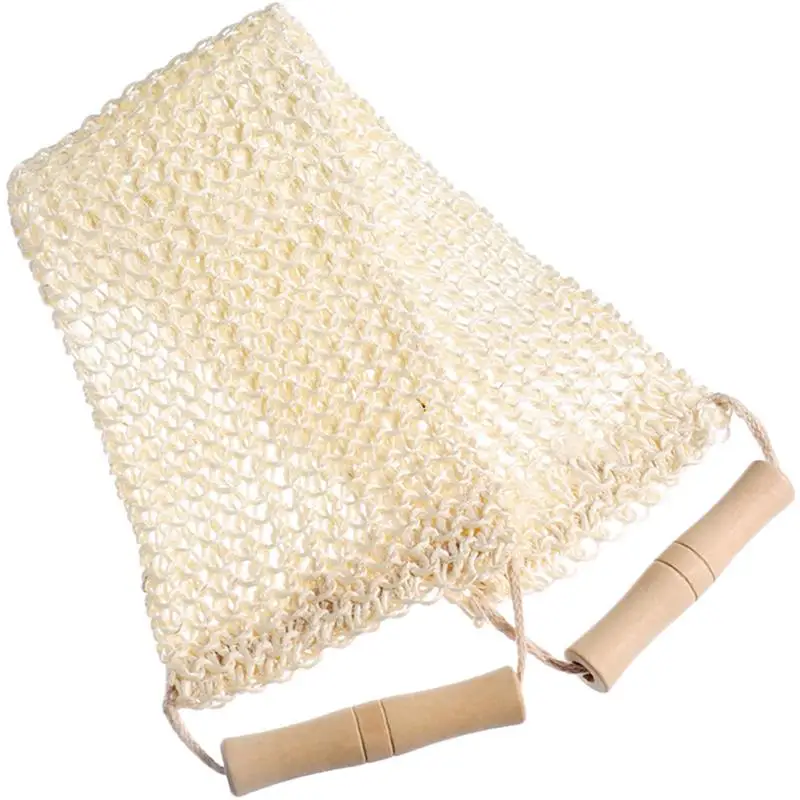 Portable Double Sided Natural Sisal Bath Towel Exfoliating Back Scrubber Body Washing Cloth Bathing Accessory Shower Sponge