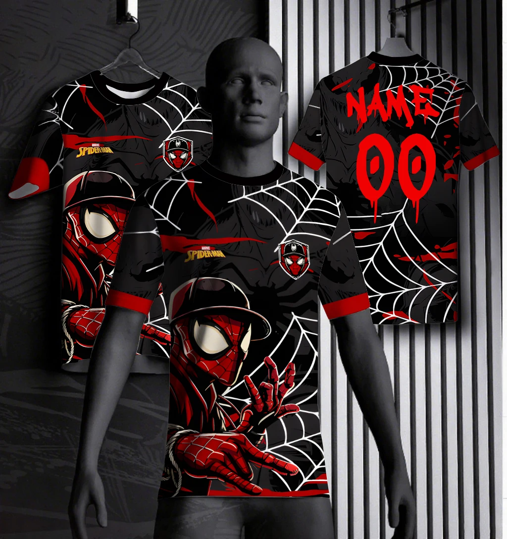 Marvel Harajuku Casual Prank Men's Shirt 3D Printing Street Fashion Spider-Man Series Summer Quick-Drying Short-Sleeved T-shirt