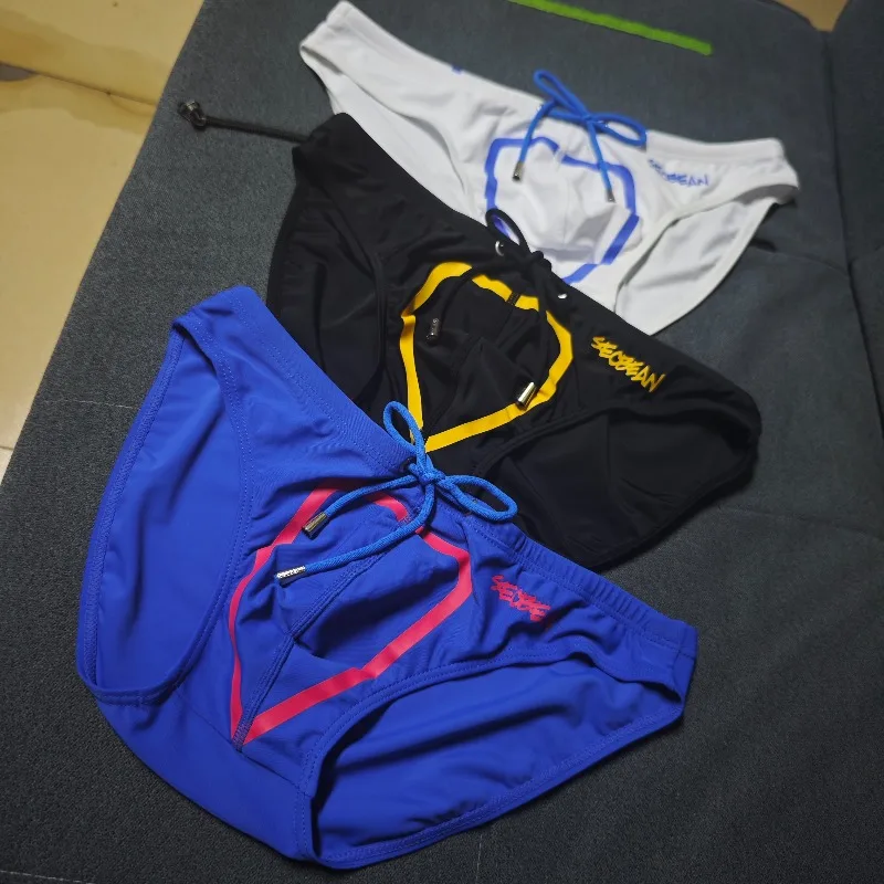 22026New European and American style men's swimming trunks, fashionable men's, trendy brand seaside swimming trunks 90901