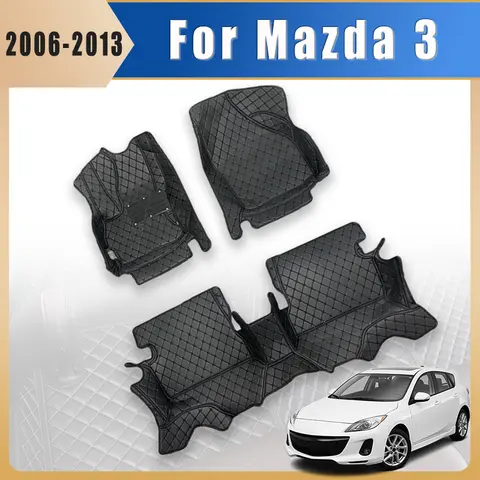 Mazda 3 용 자동차 바닥 매트 2013 2012 2011 2010 2009 2008 2007 2006 카펫 부품 제품 자동 인테리어 액세서리 실내 장식품