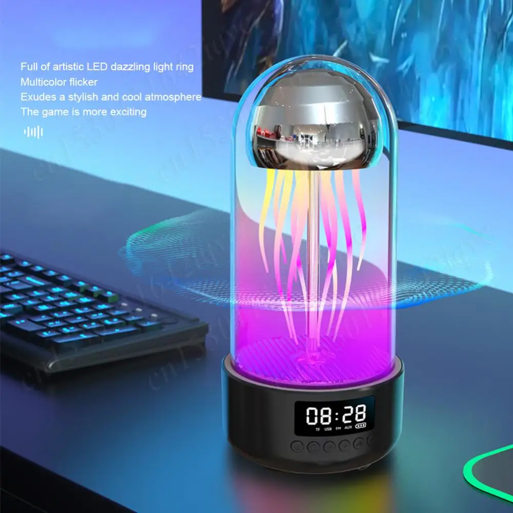 Bluetooth-Compatible Mechanical Jellyfish Speaker Colorful Jellyfish Lamp Smart Jellyfish Speaker Subwoofer Octopus Sound Box