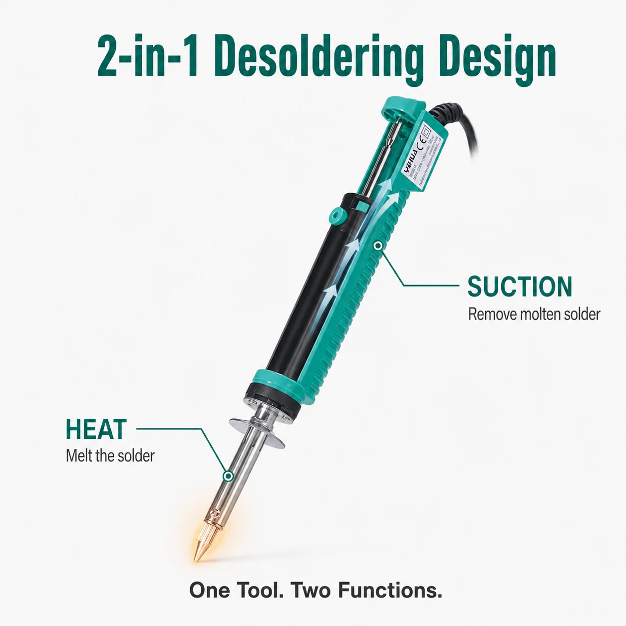 YIHUA 929D‑V 30W 2-в-1 электри – обзор и цена Desoldering Pump Electric Vacuum Station