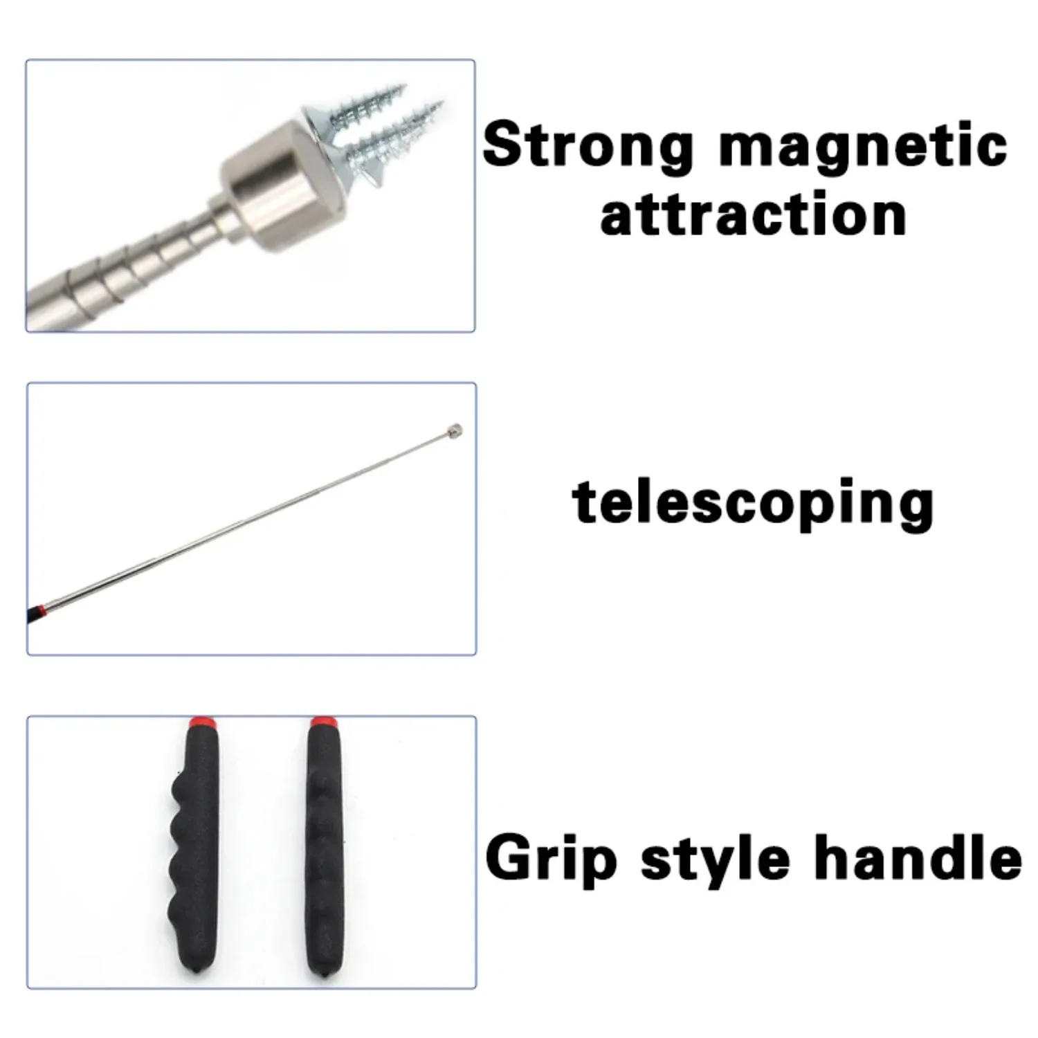 Teleskopisches magnetisches Aufnahmewerkzeug, 20 Pfund, Magnetstab, 30 Zoll, ausziehbarer Magnet mit Taschenclip, nützlich für schwer zugängliches Picking-Werkzeug – Detail 3