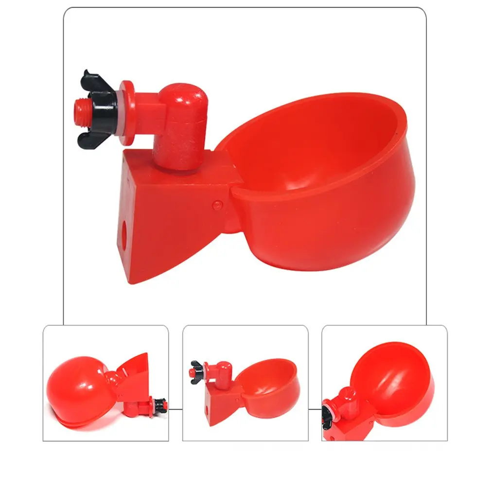 Automatic Chicken Water Cup Waterer Bowl Kit Farm Coop Poultry Waterer Drinking Water Feeder for Chicks Duck Goose Turkey Quail