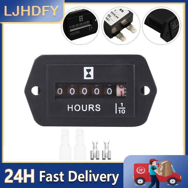 Mechanical Hour Meter Complete-Seal Timer Gauge 6 Digits Timer Counter Engine Generator HM002 Engine