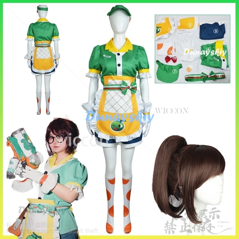 Anime Game Overwatch Cosplay Mei Costume Meiling Zhou Kawaii Wigs Clothes Halloween Carnival Outfit For Women Girls Customized