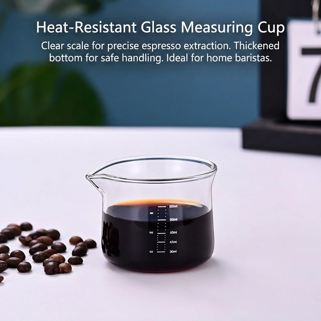 1pc Espresso Shot Glass Borosilicate Glass for Home Cafe 100ml Measuring Cup Heat Resistant Coffee Extract Tool Durable
