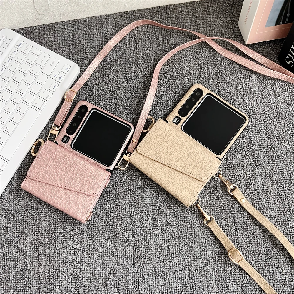 لهواوي بورا X 5G الحبل حافظة جلدية Crossbody حزام الكتف حافظة للبطاقات محفظة قابلة للطي حامل هاتف حامل بطاقة حقيبة صور